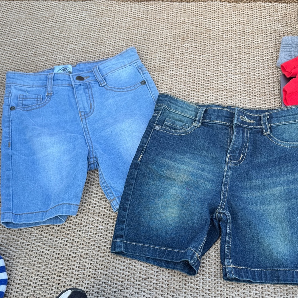 Kids Canon Denim Shorts - Sky Blue and Navy (2 pair)